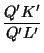 $\displaystyle {\frac{Q'K'}{Q'L'}}$