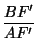 $\displaystyle {\frac{AF'}{BF'}}$
